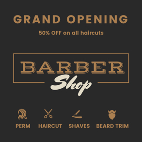 barber shop opening sale