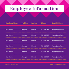 company-employee-information-table