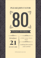 80th birthday invitation
