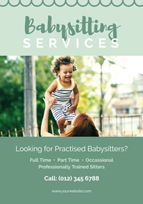 green-kid-photo-babysitting-flyer
