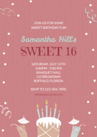 16th birthday invitation
