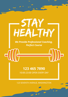 yellow-barbell-workout-poster