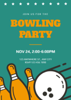 bowling party invitation