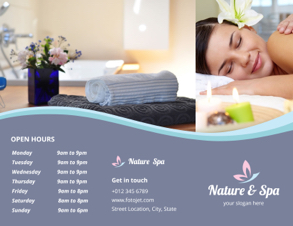 relaxing spa brochure
