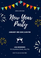 colorful new year invitation