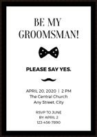 simple groomsman invitation