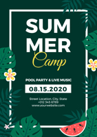 refreshing-green-leaf-and-watermelon-summer-camp-poster