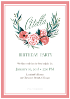 floral birthday invitation