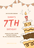7th birthday invitation