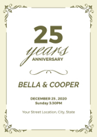 25th anniversary invitation