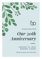 30th anniversary invitation