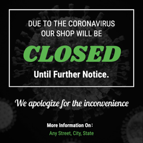 shop closed instagram post