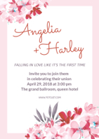 flower wedding invitation