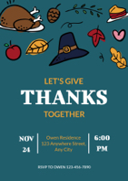 cheerful thanksgiving invitation